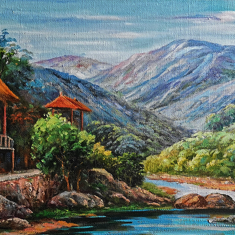 艺术家 蔡朝辉 油画作品《假日》