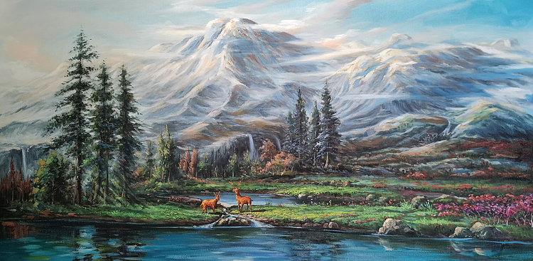 艺术家 蔡朝辉 油画作品《圣山情》73