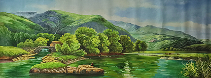艺术家 蔡朝辉 油画作品《垂钓》