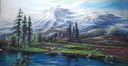 艺术家 蔡朝辉 油画作品《圣山情》73