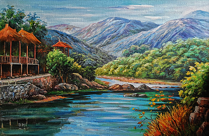 艺术家 蔡朝辉 油画作品《假日》