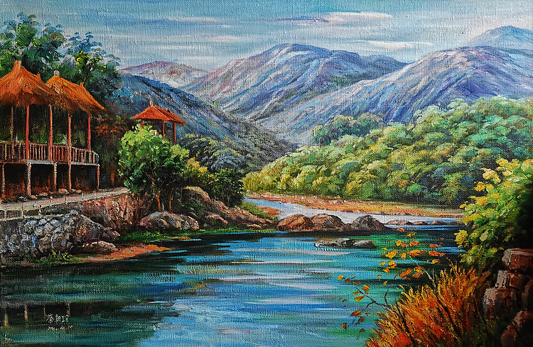 艺术家 蔡朝辉 油画作品《假日》