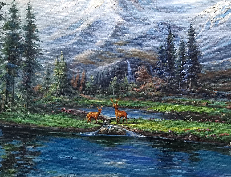 艺术家 蔡朝辉 油画作品《圣山情》73