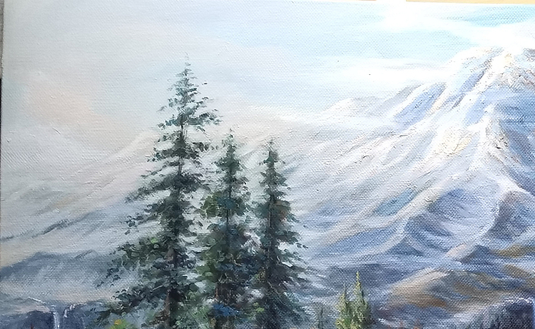 艺术家 蔡朝辉 油画作品《圣山情》73
