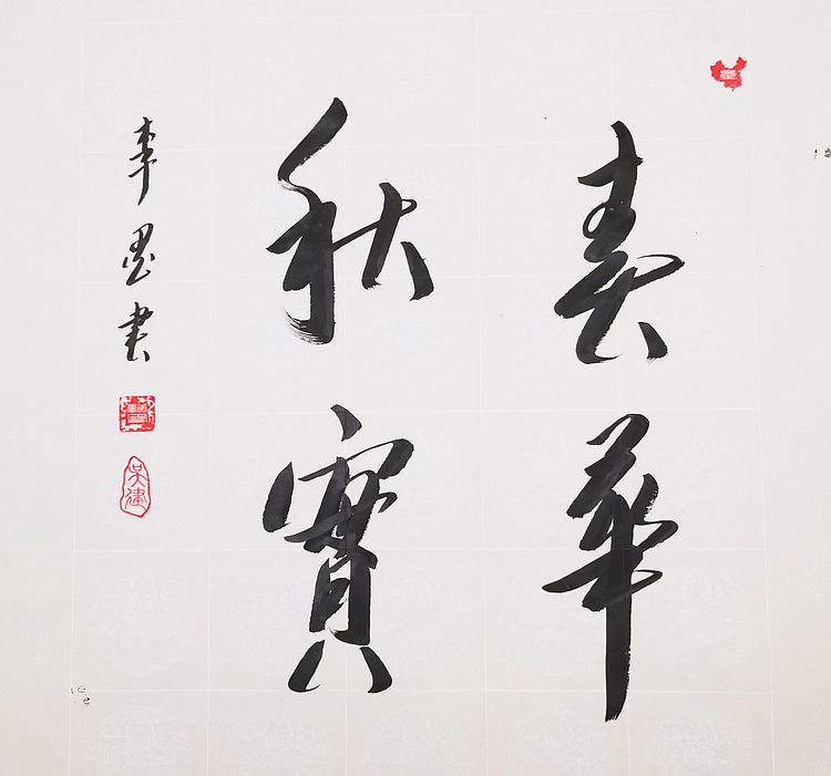 北京人和书画院院士 吴健 书法《春华秋实》