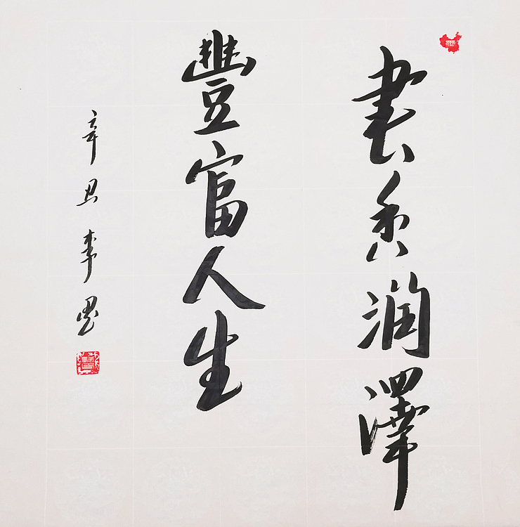 北京人和书画院院士 吴健 书法《书香润泽  丰富人生》
