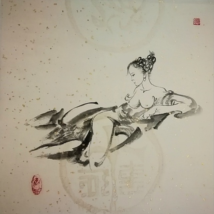 《美人如玉系列-2》  四川省美术家协会会员 当代工笔画研究会会员 明理