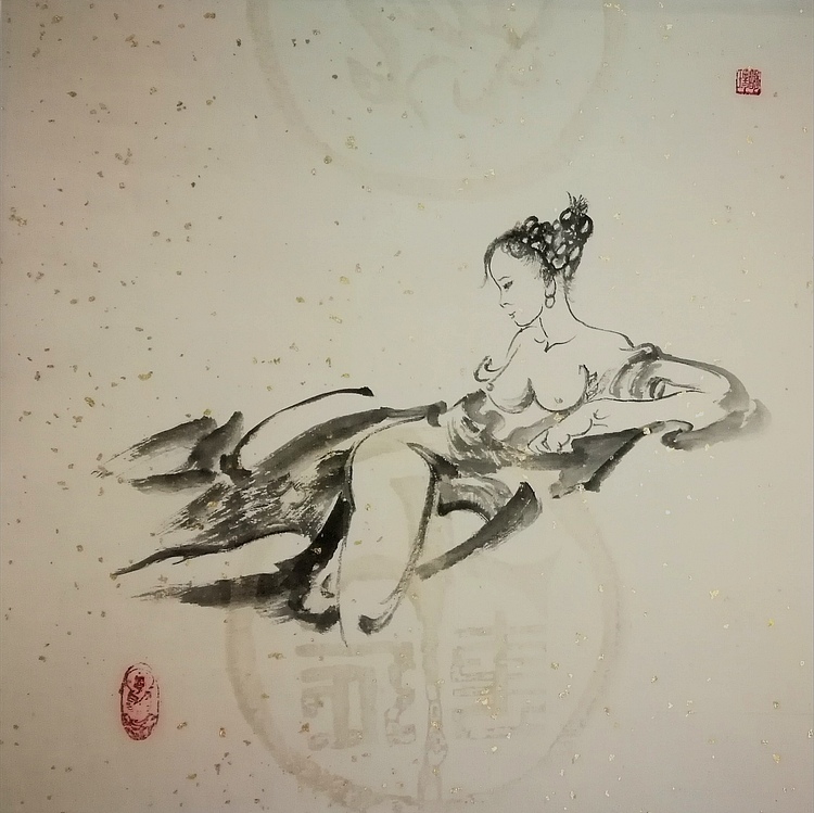 《美人如玉系列-2》  四川省美术家协会会员 当代工笔画研究会会员 明理