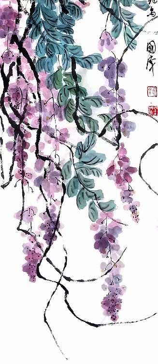 何国伟 紫藤《舞春风》