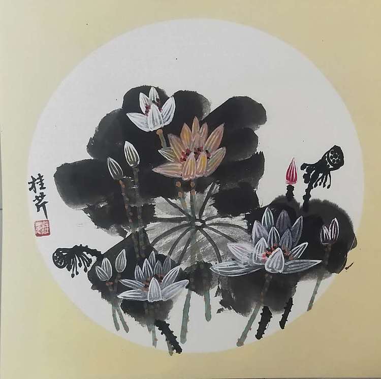 青年书画家 闫桂芹 彩莲