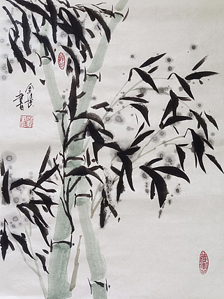 中国国画创作研究院执行院长 中国美术协会员 金涛 国画作品《君子之风 》