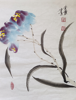 中国国画创作研究院执行院长 中国美术协会员 金涛 国画作品《吉祥图》