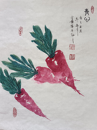 中国国画创作研究院执行院长 中国美术协会员 金涛 国画作品《青心》