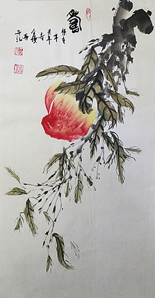 中国国画创作研究院执行院长 中国美术协会员 金涛 国画作品《寿》