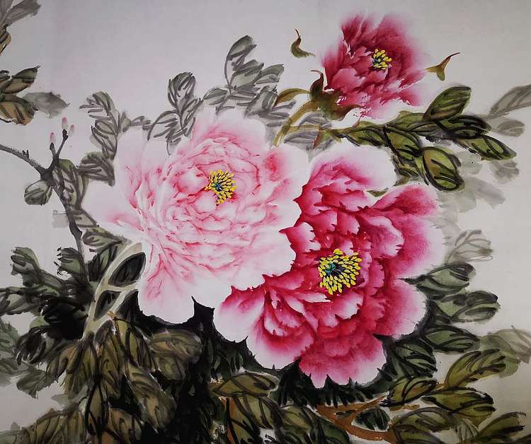 当代著名书画家 醉墨 朱毅江国画《春之舞》