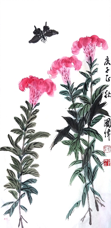 北京华夏国艺书画院院士，工艺美术师 何国伟 国画作品