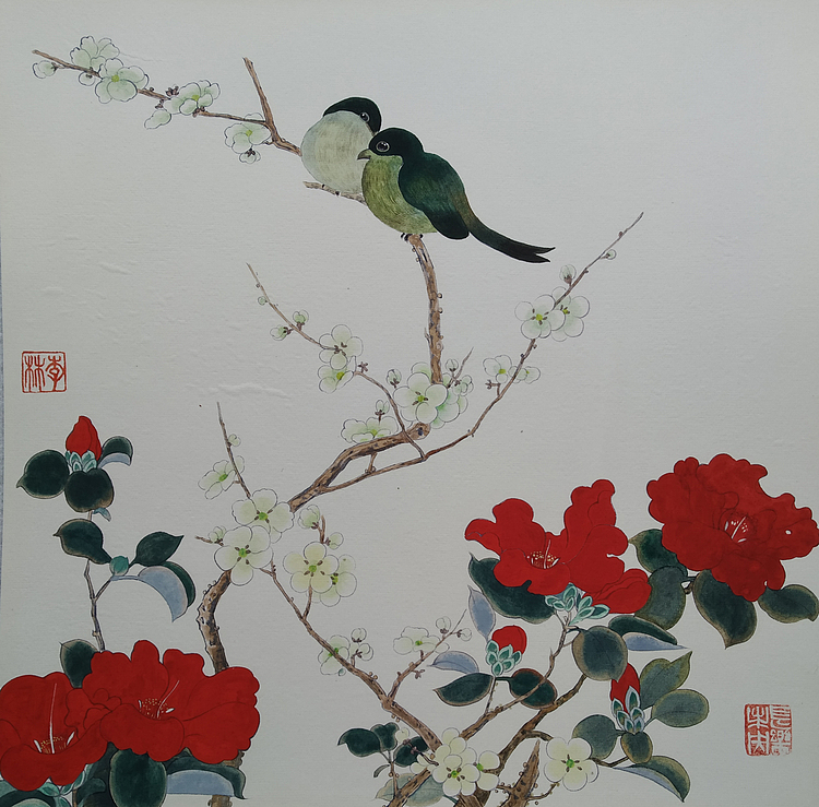 青年艺术家 李林 工笔花鸟作品