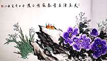 当代著名书画家 醉墨 朱毅江国画《天香清在骨，春风情正浓》