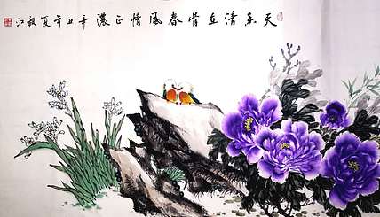 当代著名书画家 醉墨 朱毅江国画《天香清在骨，春风情正浓》