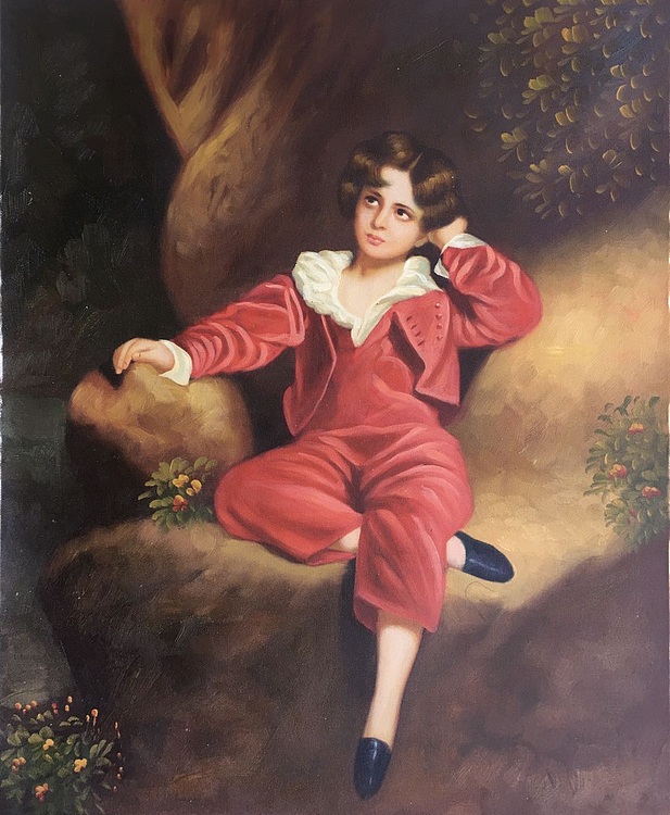 张嘉應手绘油画作品《灵感》