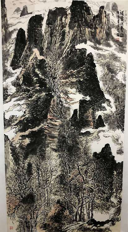 中国美术家协会会员 管强 展览精品有合影