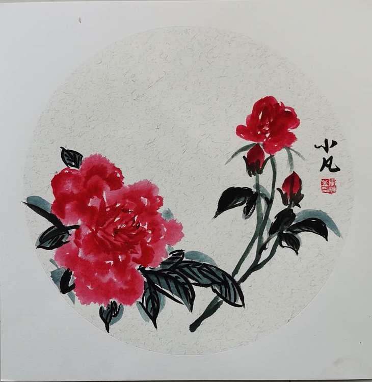 兰花 月季图