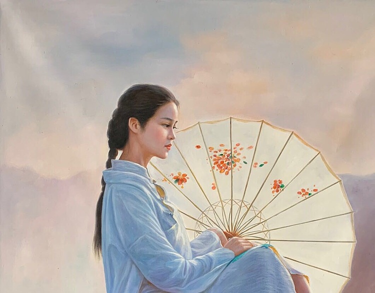 北京东方油画创作院副院长  陈一茗 静坐56
