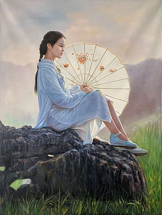 北京东方油画创作院副院长  陈一茗 静坐56