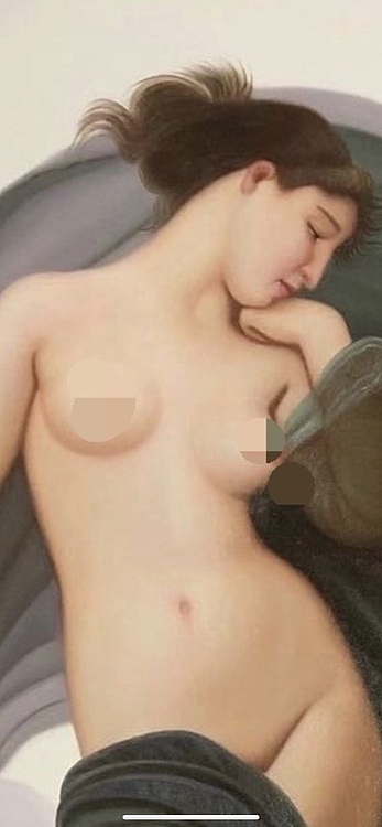 手绘油画作品人物