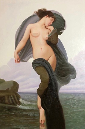 手绘油画作品人物