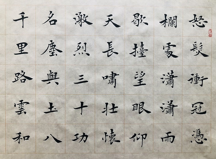 中书工委 赵兰全 国礼名家精品小楷【岳飞．满江红】