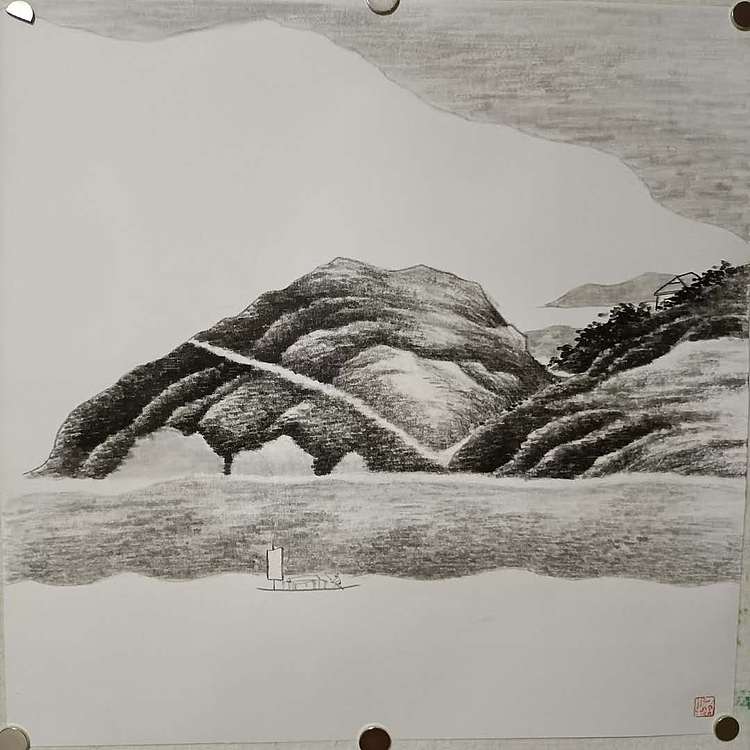 青年书画家 七汐 仿龚贤山水小品