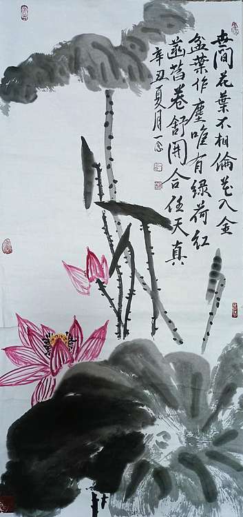 职业书画家 一念 荷花