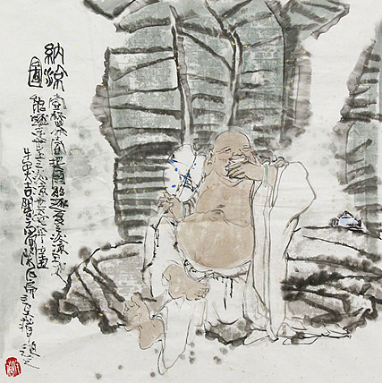 福建省美协理事 陈振国  纳凉图  国画作品