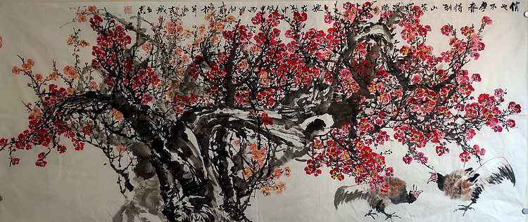 山西著名画家 范立志 花鸟作品 俏也不争春