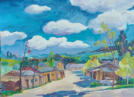 福建省美术家协会会员 艺术家 伊贤彬 油画作品《天高云厚》43