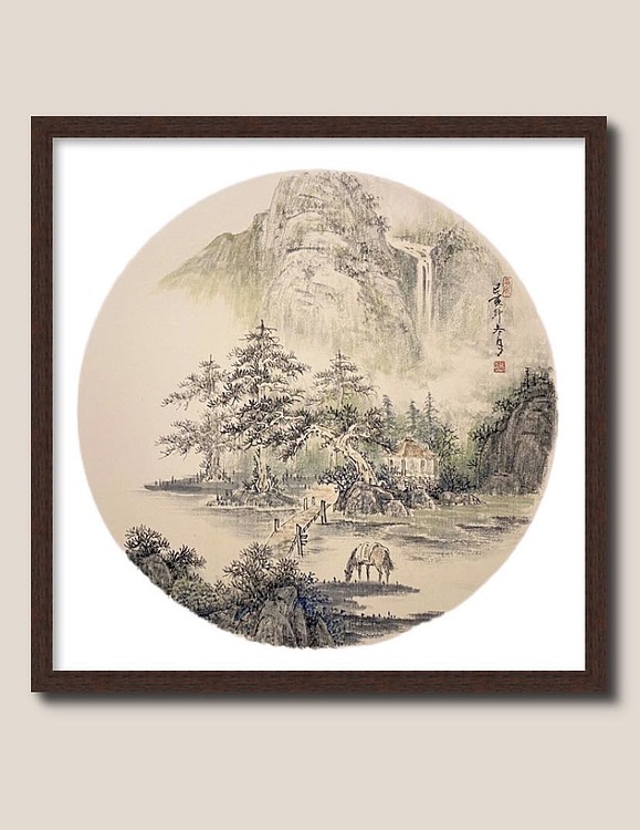 明理 四川省美术家协会会员 当代工笔画研究会会员 山水系列 《问道》