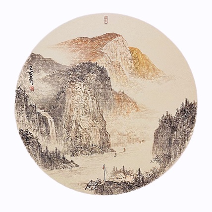 明理 四川省美术家协会会员 当代工笔画研究会会员   《山峡秀丽》