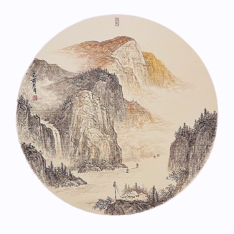 明理 四川省美术家协会会员 当代工笔画研究会会员   《山峡秀丽》