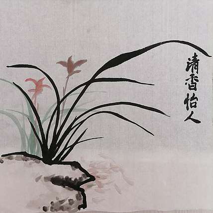 职业书画家 白洪燕 石兰图