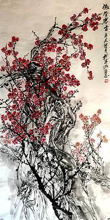 山西著名画家 范立志 花鸟作品 四尺 傲骨含香