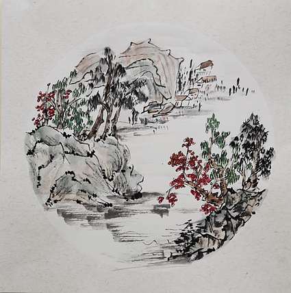 兰花 小山水