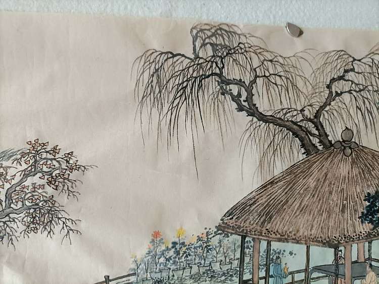 青年书画家 七汐 盆菊幽赏图