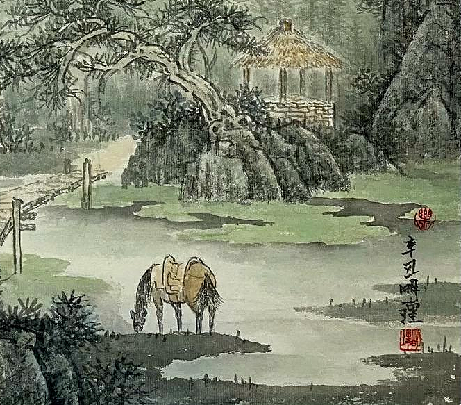 明理 四川省美术家协会会员 当代工笔画研究会会员 明山秀水 春夏秋冬之 《春》