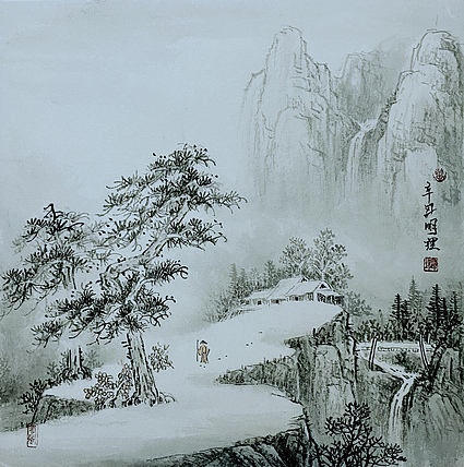 明理 四川省美术家协会会员 当代工笔画研究会会员 明山秀水 春夏秋冬之 《冬》