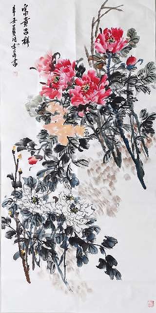 兰花 牡丹图