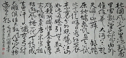 青年书法家 李启南 《沁园春雪》