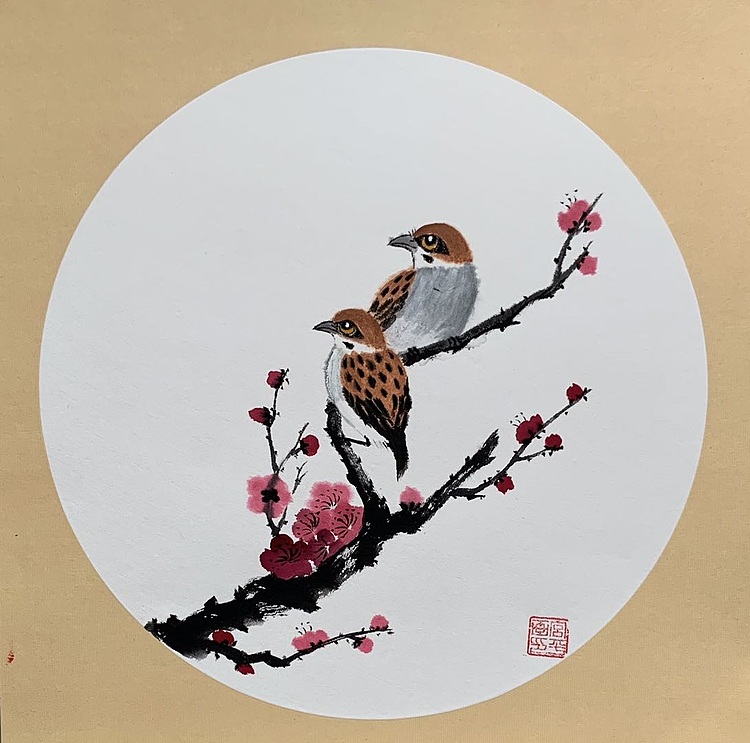 宫平 事事如意，梅雀报春