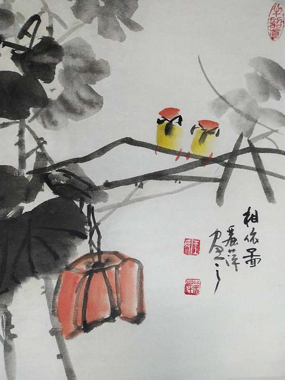 王丽萍 花鸟小品 四条屏