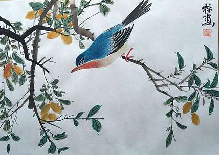 李林砚沐 当代实力派画家李林国画作品《林中景》